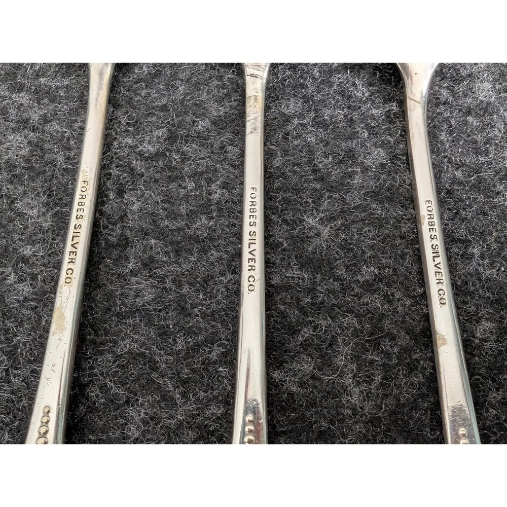 Forbes Silver Co Clovis Silverplate Cocktail Forks Vintage Floral 6 In Set of 3